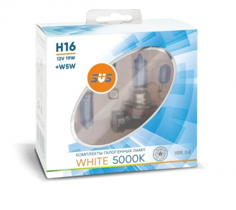 Автолампы 12V H16 19W White 5000K (2шт+2шт W5W) SVS Ver.2.0 Автолампы 12V H16 19W White 5000K (2шт+2шт W5W) SVS Ver.2.0