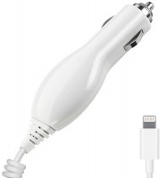 Авто З/У Apple 8-pin iPhone 5/6. белый 1000 mA Deppa