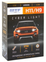 Светодиодные автолампы MTF Light серия CYBER LIGHT, H11/H9, 12V, 37W, 3750lm, 6000K, кулер, комп