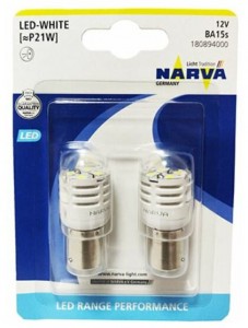 Светодиоды 12V P21W Range Performance LED white (2шт. блистер) NARVA Светодиоды 12V P21W Range Performance LED white (2шт. блистер) NARVA