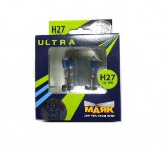 Автолампа H27/2 12V 27W (PG13) Super White +30% (2 шт.) 82727W\2SW+30new "Маяк УЛЬТРА" Автолампа H27/2 12V 27W (PG13) Super White +30% (2 шт.) 82727W\2SW+30new "Маяк УЛЬТРА"