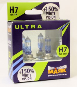 Автолампа H7 12V 55W (Px26d) White Vision +150% (2 шт.) 82720WV+150new "Маяк УЛЬТРА" Автолампа H7 12V 55W (Px26d) White Vision +150% (2 шт.) 82720WV+150new "Маяк УЛЬТРА"