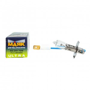 Автолампа H3 24V 70W (Pk22s) ULTRA 84330UL "Маяк" Автолампа H3 24V 70W (Pk22s) ULTRA 84330UL "Маяк"