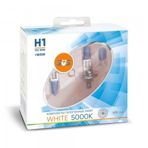 Автолампы 12V H1 55W White 5000K (2шт+2шт W5W) SVS Ver.2.0 Автолампы 12V H1 55W White 5000K (2шт+2шт W5W) SVS Ver.2.0