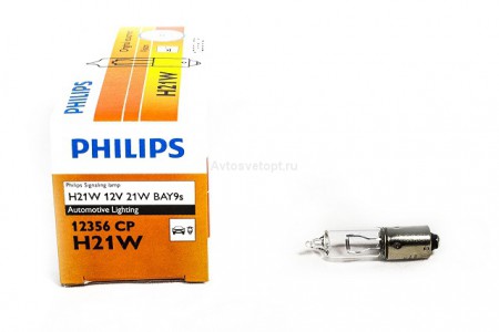 Автолампа 12V H21W 21W (BAY9S) 12356CP PHILIPS Автолампа 12V H21W 21W (BAY9S) 12356CP PHILIPS