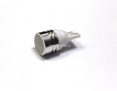 Лампа светодиодная Т10 (W2,1-9,5d) белая, 1 HIGH POWER 0,3W диод, (б/цокольная) 12v Лампа светодиодная Т10 (W2,1-9,5d) белая, 1 HIGH POWER 0,3W диод, (б/цокольная) 12v