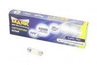 Светодиод 12V T11x36/38 S8,5 6SMD (3,5x2,8) WHITE (салон, номерн. знак) Маяк