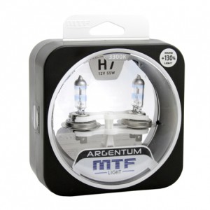 Набор ламп  H7 12V 55w  ARGENTUM +130% 3300K MTF